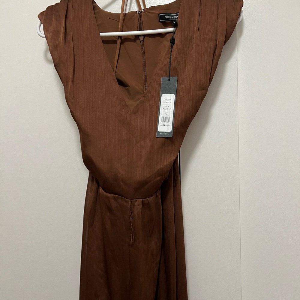 NWT - BCBGMaxAzria Sleeveless V-Neck Belted Wide-Leg Jumpsuit
